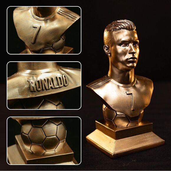 CRISTIANO RONALDO CR7 Bust Statue Figurine Sculpture - Legendary Soccer Player - Picture 4 of 7